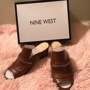 Caramel Brown Nine West Mule